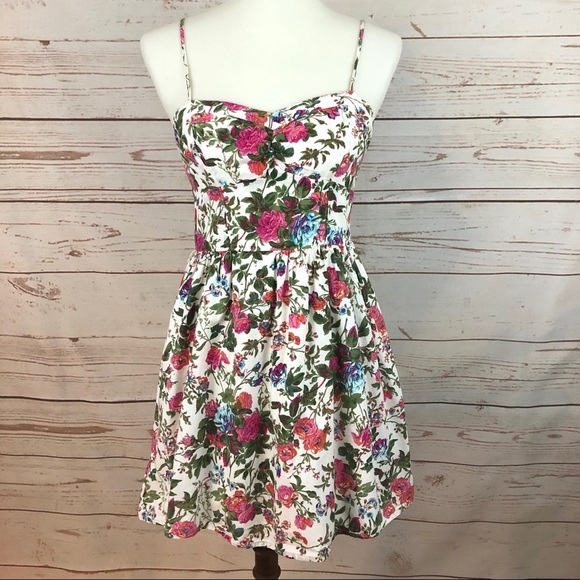 Vintage Y2K Delias Floral Sweetheart Sun Dress - Picture 1 of 9